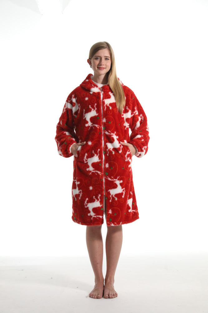 Felpa RENNA giacca invernale con cappuccio e tasche, unisex per adulti e bambini, in pile flanella, calda e morbida, colori divertenti
