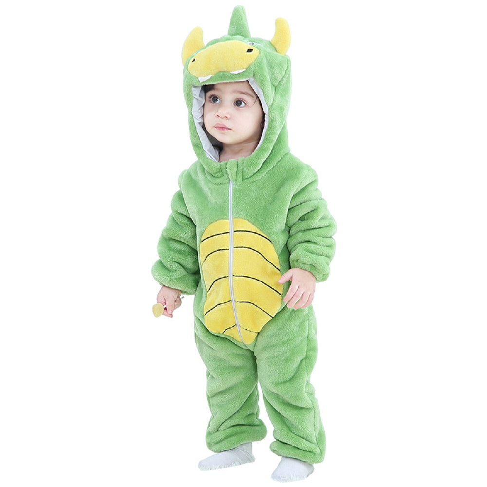 Pigiama animale intero bambini, pigiamone invernale in flanella, costume carnevale cosplay unisex bambino