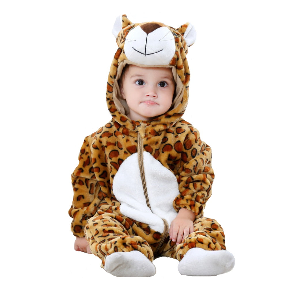 Pigiama animale intero bambini, pigiamone invernale in flanella, costume carnevale cosplay unisex bambino