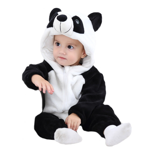 Pigiama animale intero bambini, pigiamone invernale in flanella, costume carnevale cosplay unisex bambino