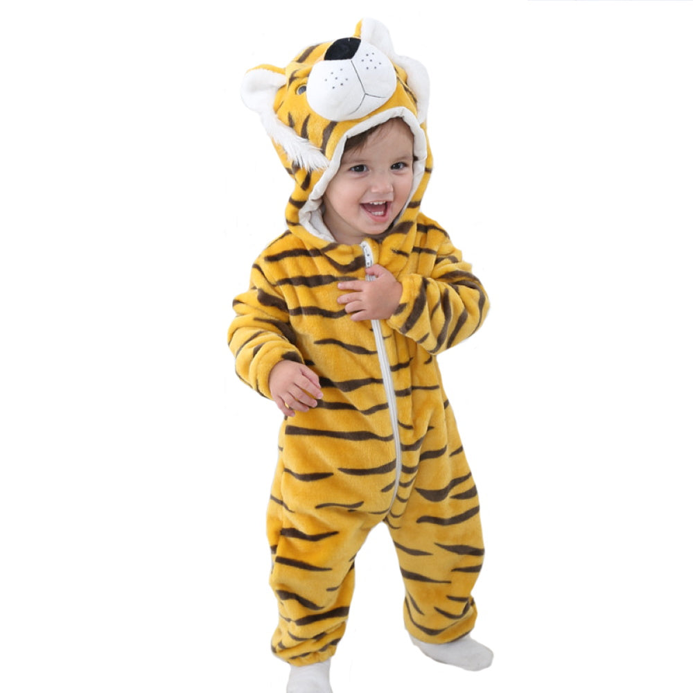 Pigiama animale intero bambini, pigiamone invernale in flanella, costume carnevale cosplay unisex bambino