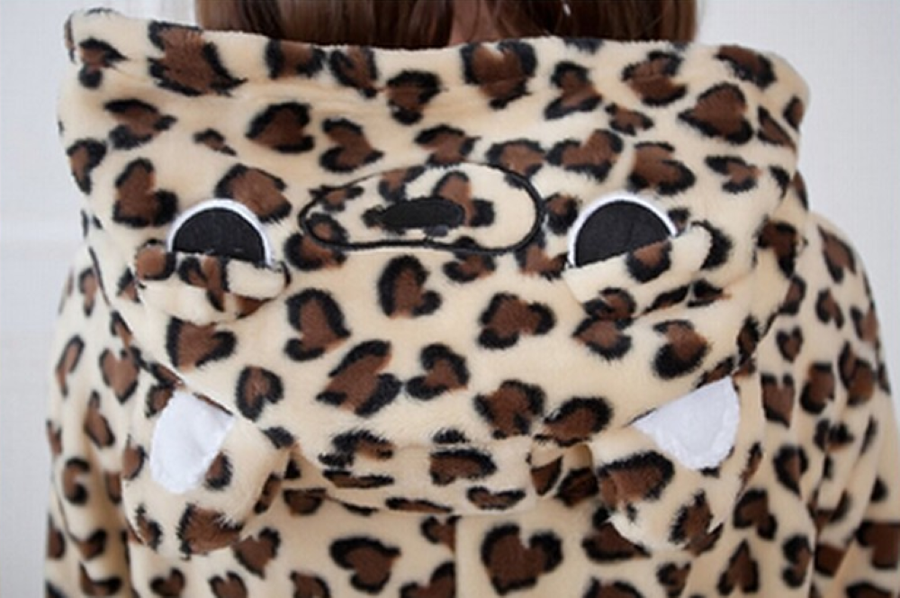Pigiama pigiamone animale in flanella intero LEOPARDO, pigiama invernale, costume carnevale cosplay unisex adulto bambini
