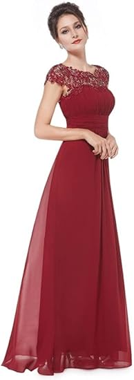 Abito Lungo Cerimonia Elegante da Donna in Chiffon, Vestito da Damigella