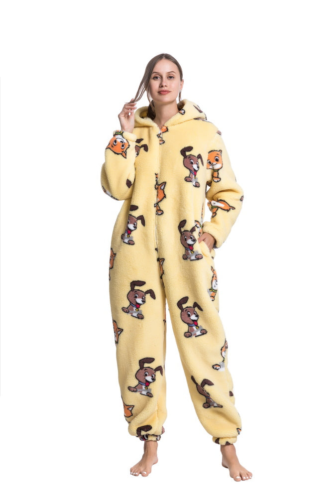 Pigiama animale intero CANI E GATTI, pigiamone invernale in pile, costume carnevale Halloween cosplay, unisex bambino e adulto