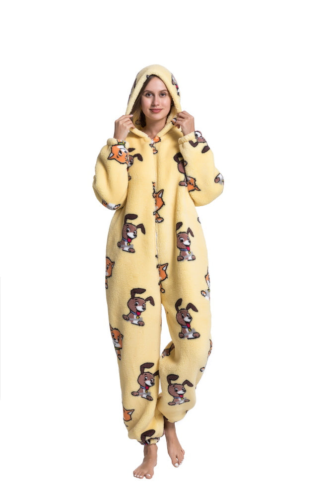 Pigiama animale intero CANI E GATTI, pigiamone invernale in pile, costume carnevale Halloween cosplay, unisex bambino e adulto