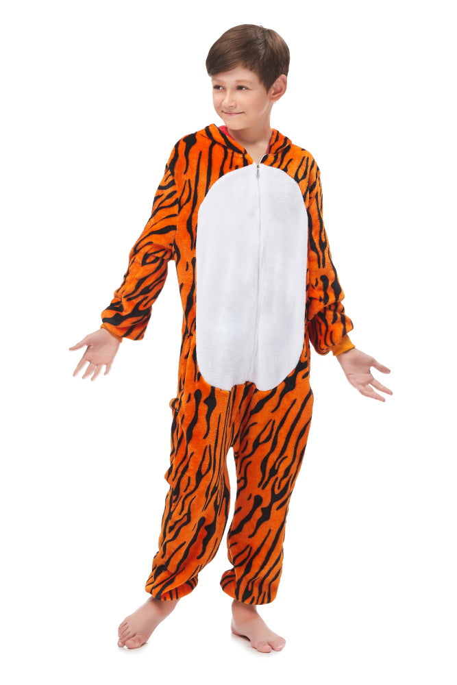 Pigiama pigiamone animale in flanella intero TIGRE, pigiama invernale, costume carnevale cosplay unisex adulto bambino