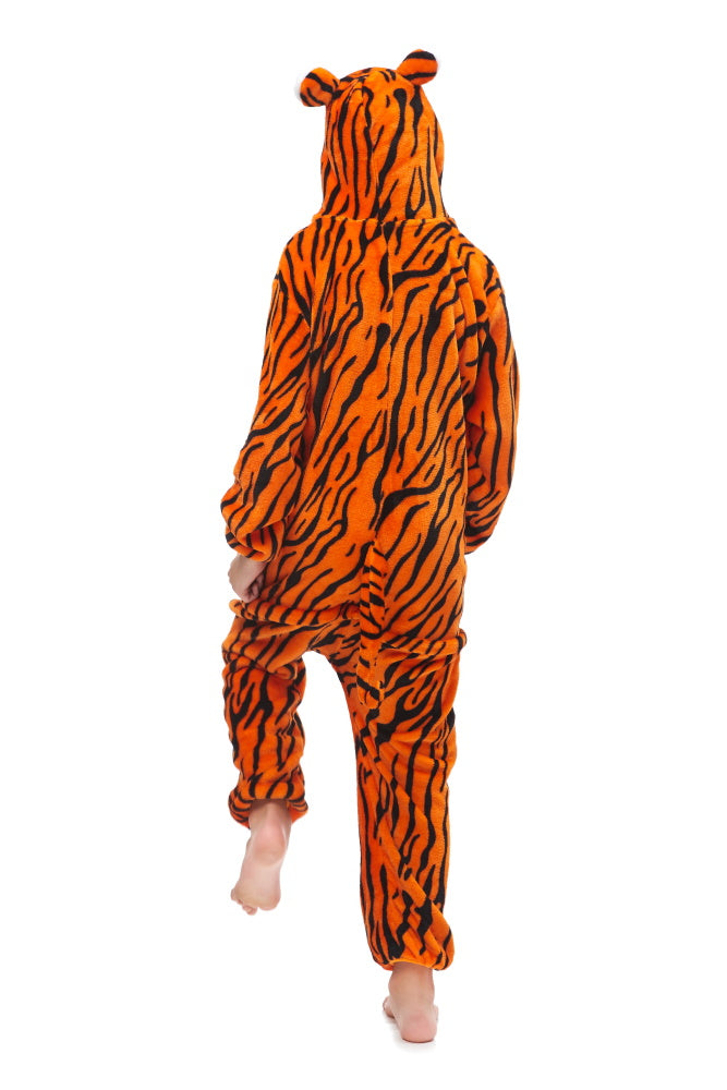 Pigiama pigiamone animale in flanella intero TIGRE, pigiama invernale, costume carnevale cosplay unisex adulto bambino